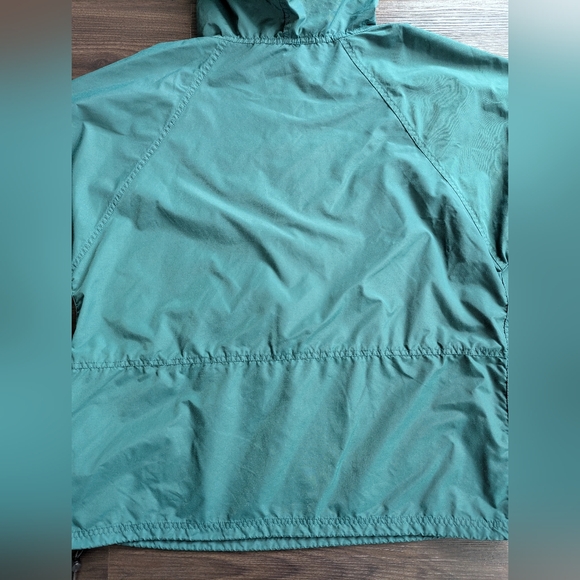 VTG L.L. Bean Men's Green Anorak Half-Zip Jacket Large 90s Outdoor Windbreaker - Picture 7 of 7